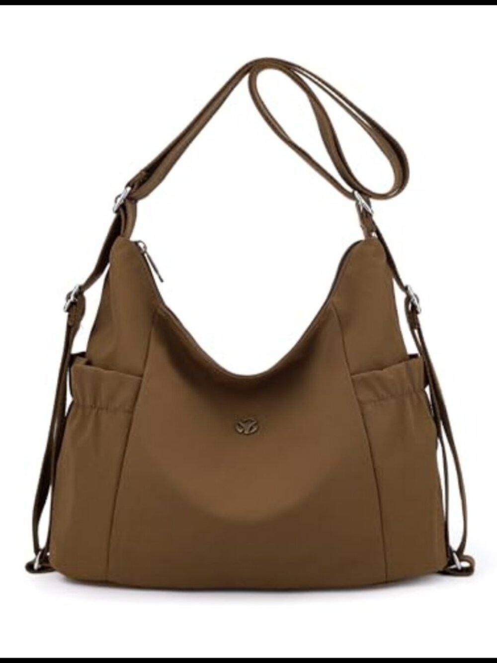Nylon Convertible Tote Backpack Crossbody Bag Travel Purse